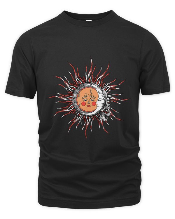 Sun and Moon Vintage Hand Sketch Zen Ornate