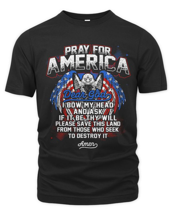 Pray for America Patriotic Retro Unique Gift Idea