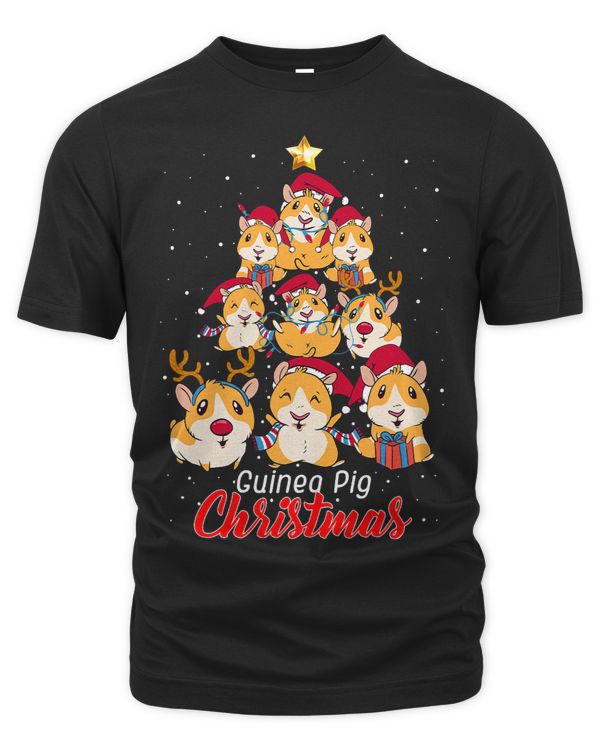 Guinea Pig Christmas Tree Santa Hat Funny Xmas Pajamas