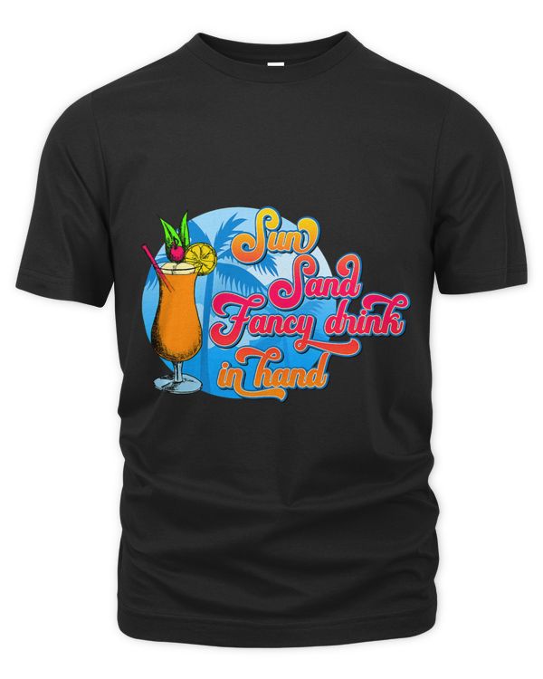Sun Sand Fancy Drink In Hand Funny Drinking Décor Theme