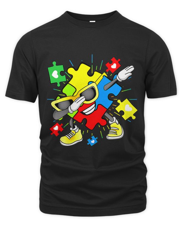 Funny Dabbing Puzzle Piece Kids Boys Girls Autism Awareness