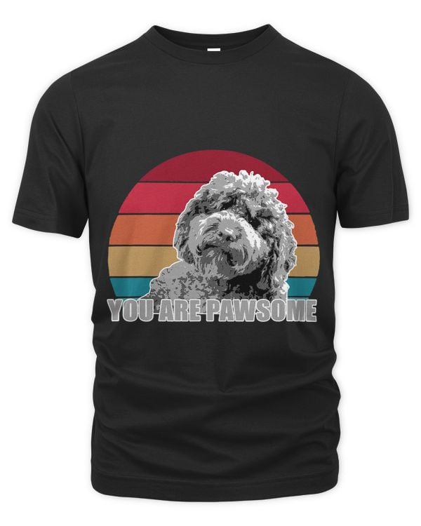 You Are Pawsome Goldendoodle labradoodle Vintage Retro Tee