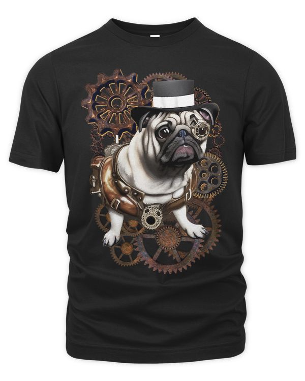 Steampunk Pugs Art Pug Dogs Lovers Vintage Steampunk Dog