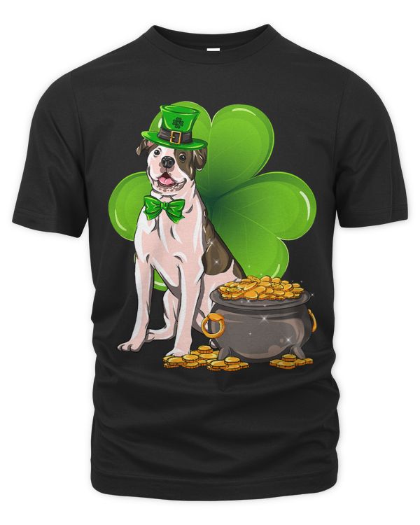St Patricks Day American Bulldog Shamrock Pet Dog Lover