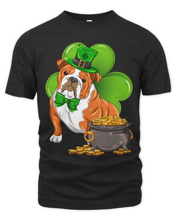 St Patricks Day English Bulldog Shamrock Pet Dog Lover