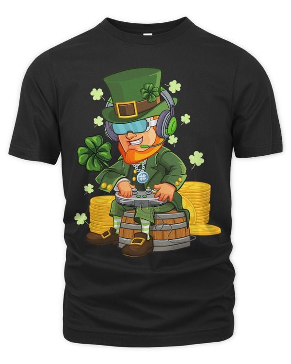 St Patricks Day Leprechaun Irish Gamer Game Kids Boys Men