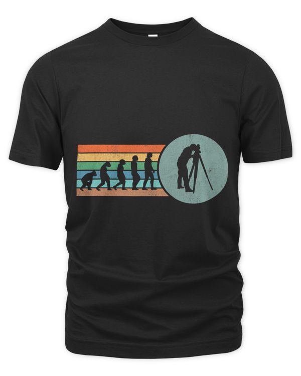 Retro Land Surveying Human Evolution Engineer Land Surveyor