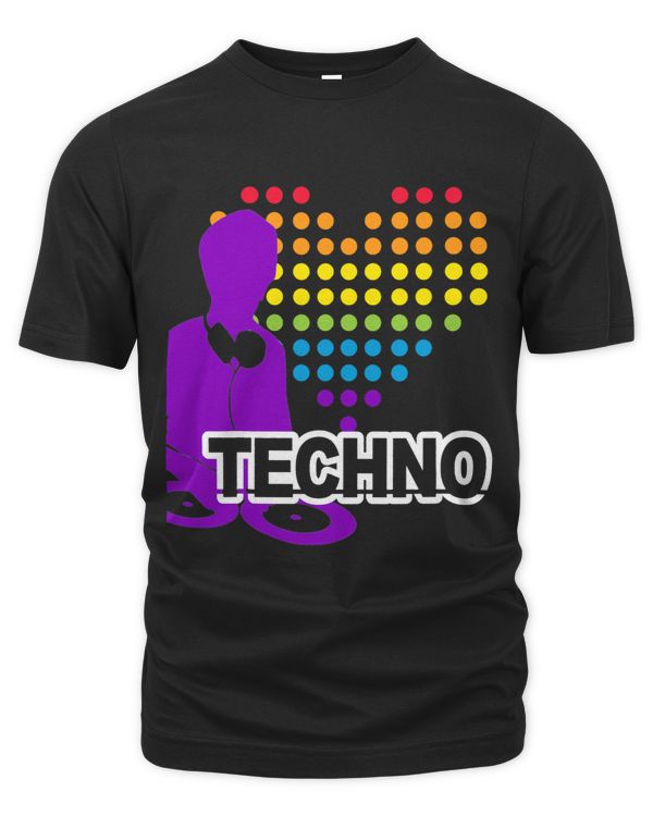 DJ with Turntable big heart Techno and house