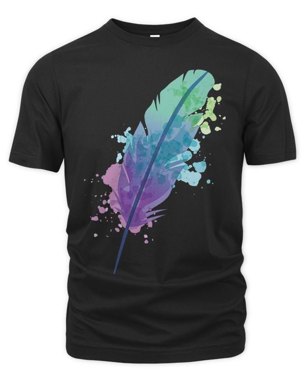 Womens Feather Watercolor Art Writing Poet Poetry Writer Gift