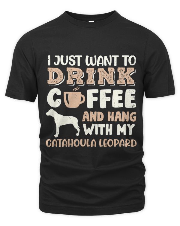 Funny Catahoula Leopard Drink Coffee Hand With Dog Mom Gift