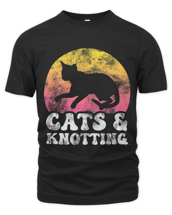 Funny Cats Knotting Vintage Retro Hobby