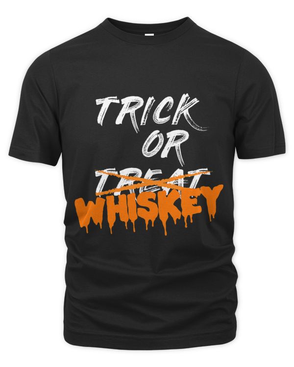 Funny Halloween Whiskey Tee Trick or Whiskey Halloween Gag
