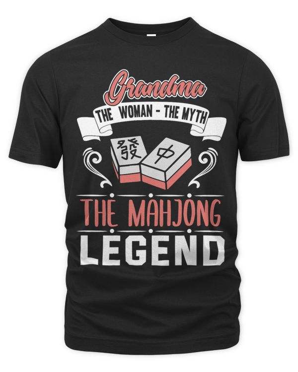 Womens Mahjong Grandma Shirt Funny Grandmother Chinese Game Mahjong