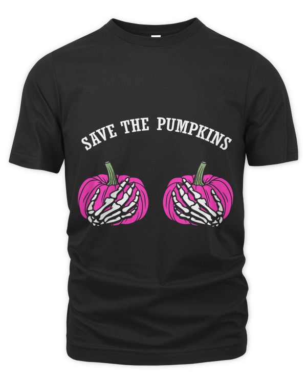 Save The Pumpkins Funny Halloween Breast Cancer