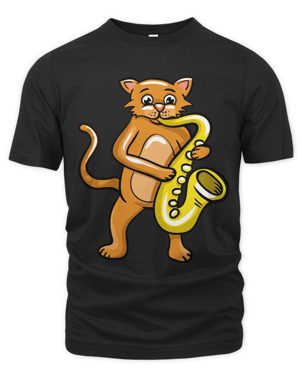 Funny Cat Playing Saxophone Lover Saxophonist Player