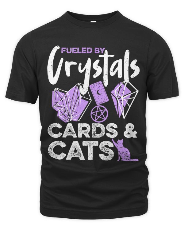 Funny Fueled By Crystals Tarot Cards And Cats Witchy Meme