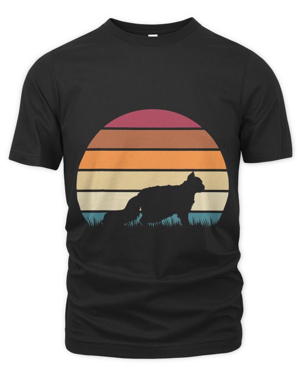 Retro Vintage Sunset Kitten Feline Pet Oregon Rex Cat