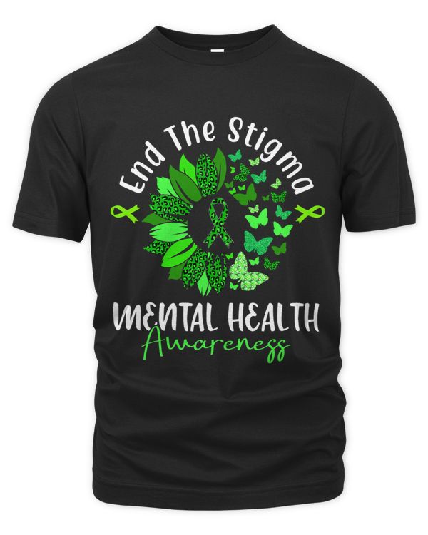 End The Stigma Mental Health Awareness Ribbon Butterfly 1