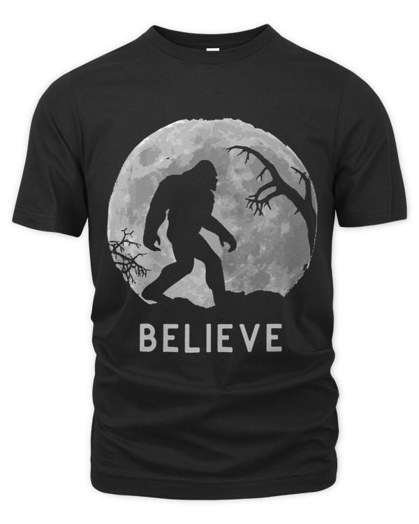 Full Moon Bigfoot Silhouette Believe Bigfoot Night Stroll
