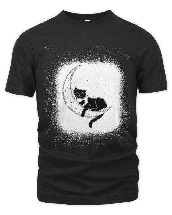 Cat On The Moon Reading Bleached