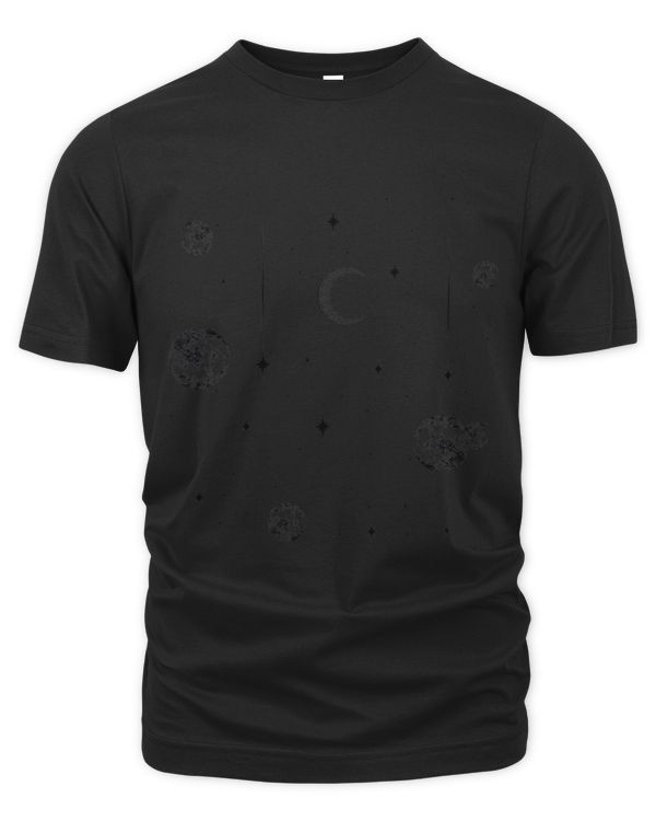 Celestial Moon phase Moth Crystals Stars Vintage design