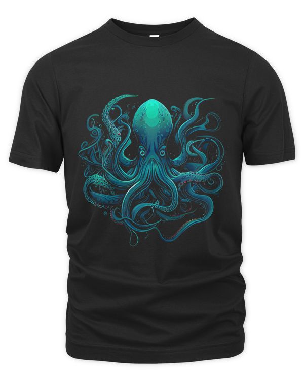 Beautiful Artistic Octopus Squid Sea Creature Graphic