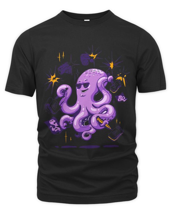Colorful Octopus Realistic Octopus Animal Lover Artistic Men