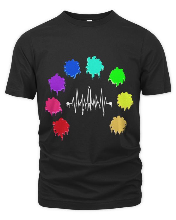 Funny Painter Gift For Artist Men Women Palette Heartbeat