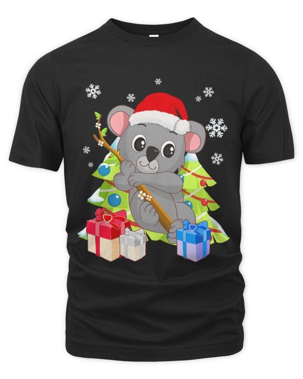 Koala Pet Santa Christmas Gift with Christmas Trees