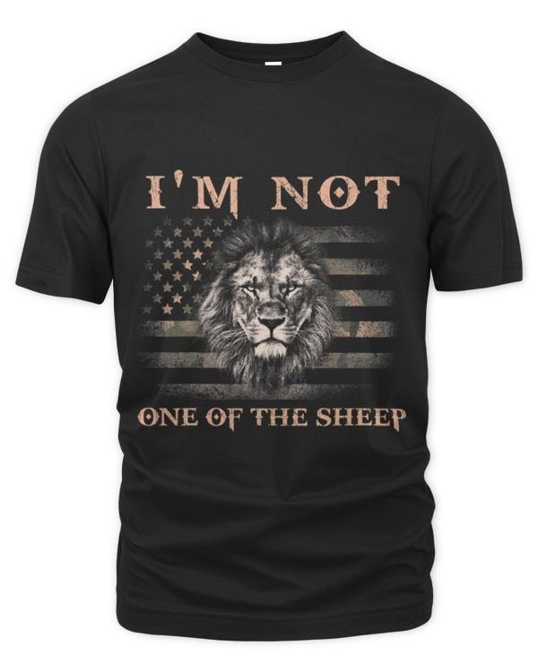 Lion Pet Im Not One Of The Sheep Patriotic Lions American Flag Mens