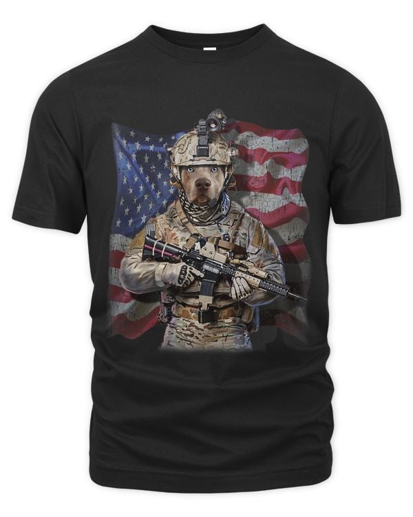 USA America Patriot Weimaraner Dog as Army Commando