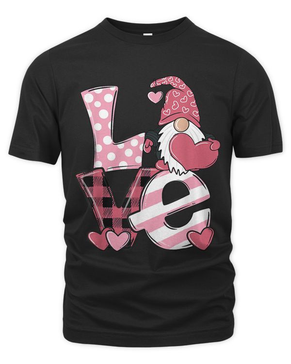 Valentine Gnome Pink Buffalo Plaid Happy Valentines Day