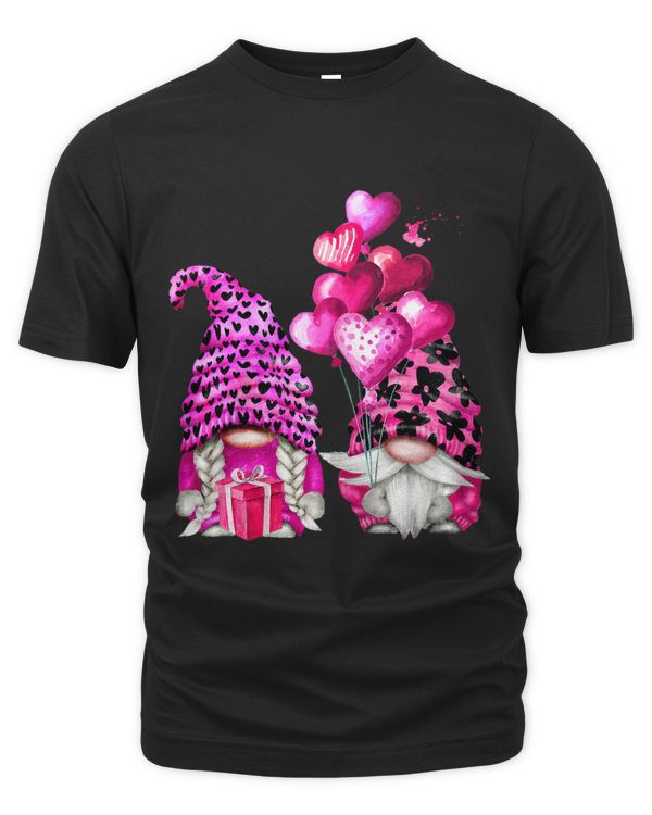 Valentines Day Gnome Pink Buffalo Plaid And Heart Balloons
