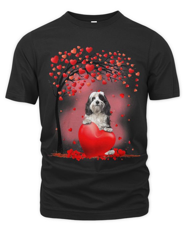 Valentines Day Tibetan Terrier Tree Heart Puppy Dog Lover