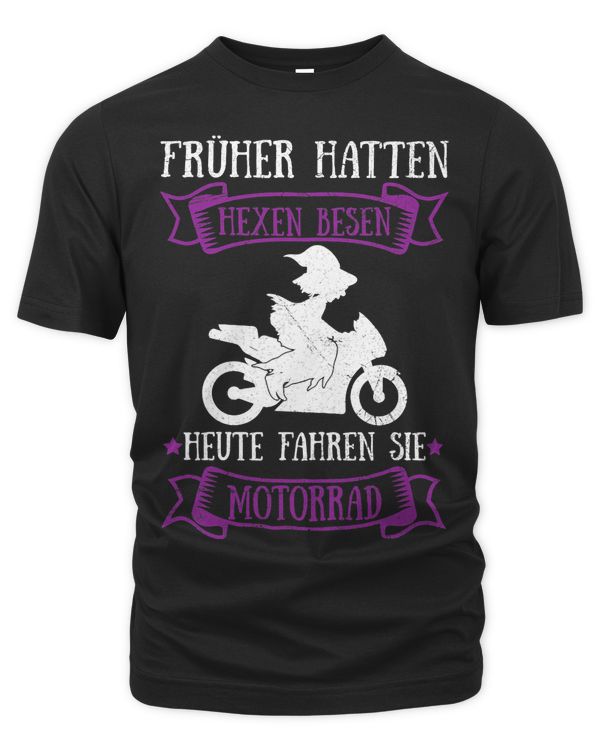 Womens Früher Hatten Witch Broom Motorcycle Motorcycle Rider Slogan