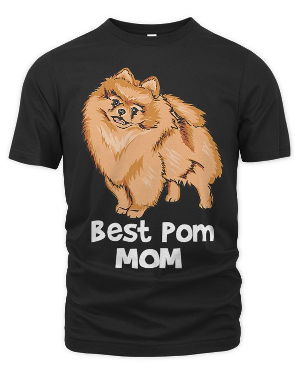 Orange Pomeranian Tee Best Pom Mom