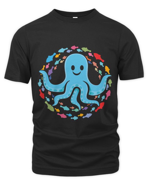 funny octopus many little fish oceanic creature lover saying