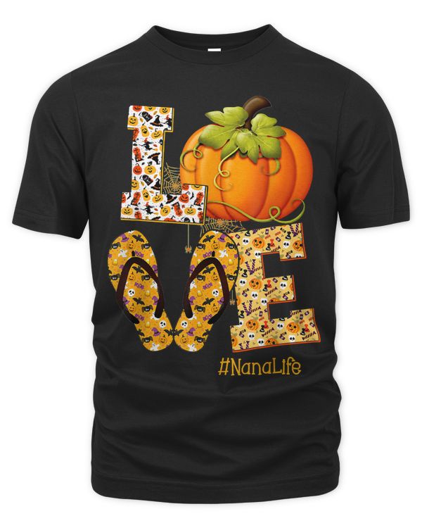 Halloween Funny Love Nanalife Pumpkin Flip Flops Nana Life Halloween761 Pumpkin