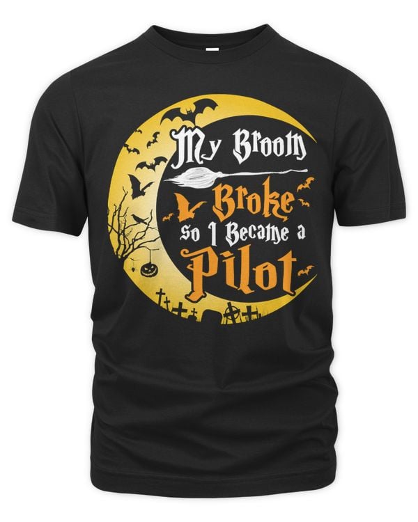 Halloween My Broom Broke So I Became A pilot Funny Halloween 111 Pumpkin
