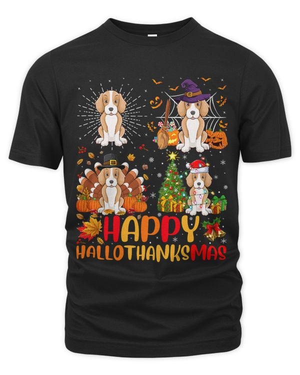 Halloween Thanksgiving Christmas Foxhound Dog Hallothanksmas