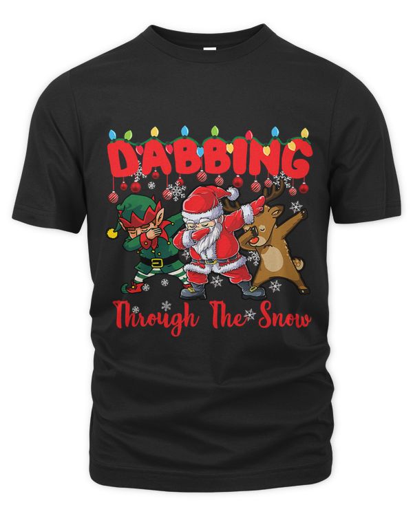 Christmas Santa Friends Dabbing Through The Snow Xmas 25