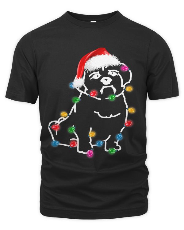 Christmas Shih Tzu with Lights Santa Hat XMAS Funny Dog 464