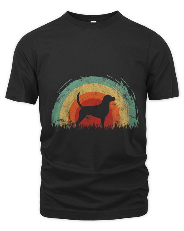 Retro English Foxhound Vintage Rainbow Dog Men Women