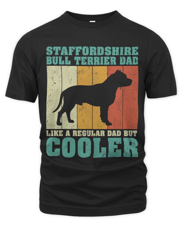 Mens Vintage Staffordshire Bull Terrier Dad Like A Regular Dad
