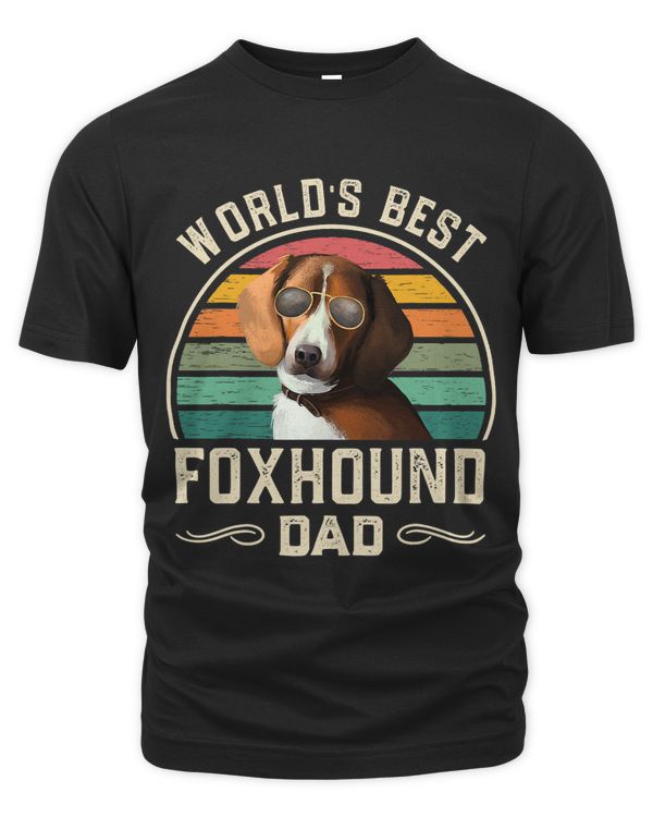 Mens Worlds Best Foxhound Dad Vintage American Foxhound Dog Dad