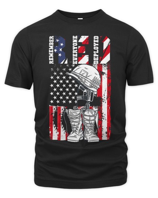 Patriotic US Flag Red Friday Remember Everyone Deployed 488