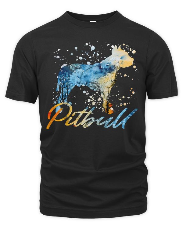 Pitbull Lover Dog Watercolor Rainbow Dog Lovers 408 Pitbulls