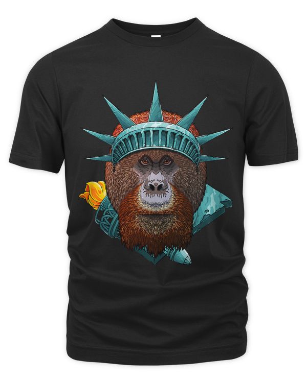 Statue Of Liberty Orangutan 4th Of July Animal USA America