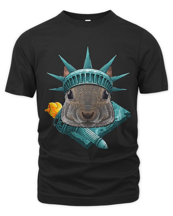 Statue Of Liberty Squirrel 4th Of July Animal USA America