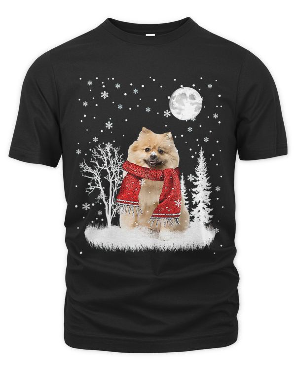 Keeshond Under Moonlight Snow Christmas Pajama 305